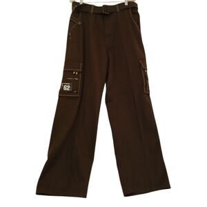 PJ Mark‎ Mens Brown Cargo Pants 36x32 NWT Loose Fit Multi Pocket Utility i-fe